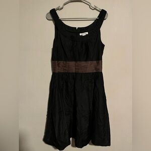 White House Black Market Black and Brown Midi Dress